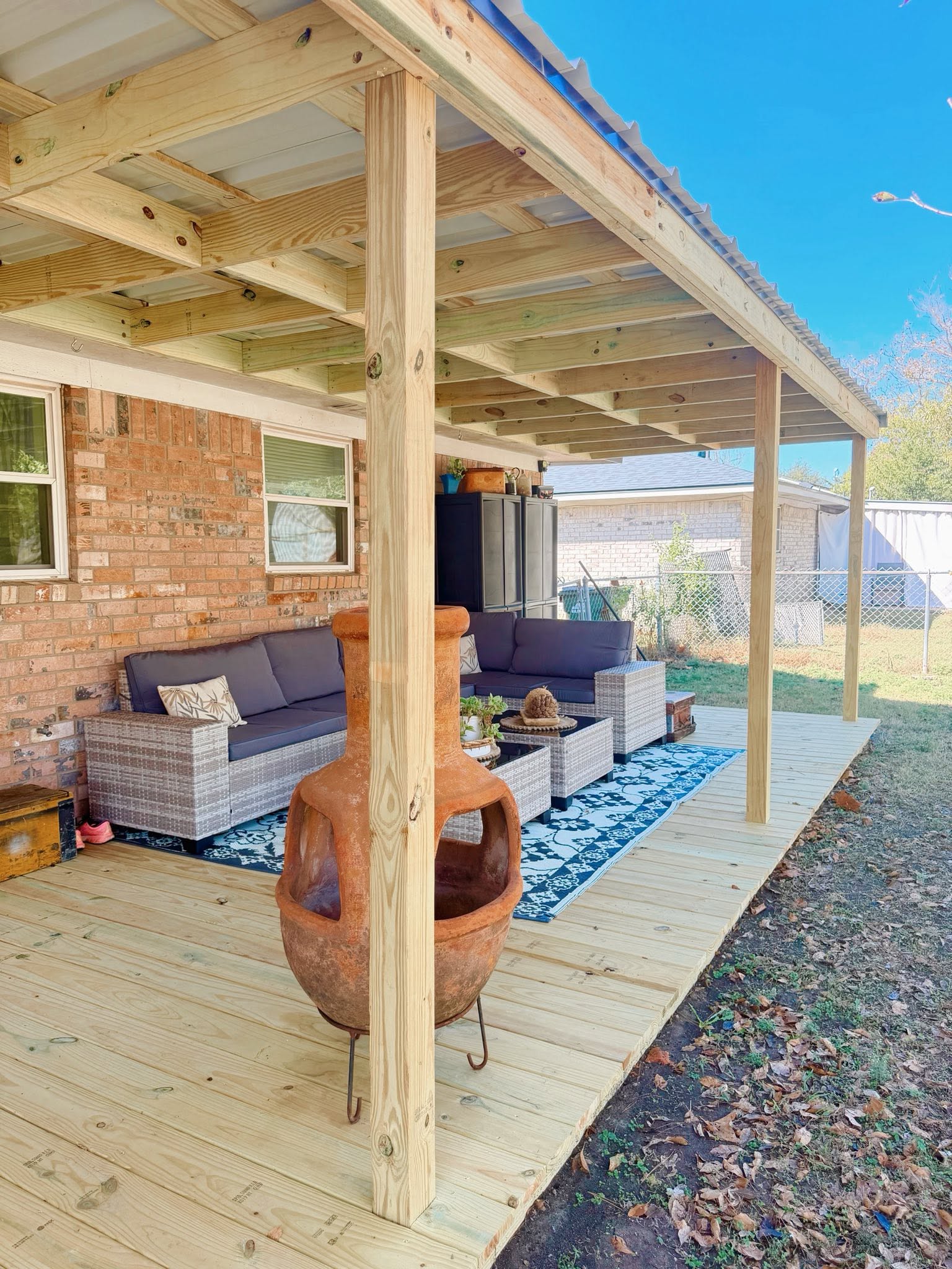 Patio deck after cover and rebuild