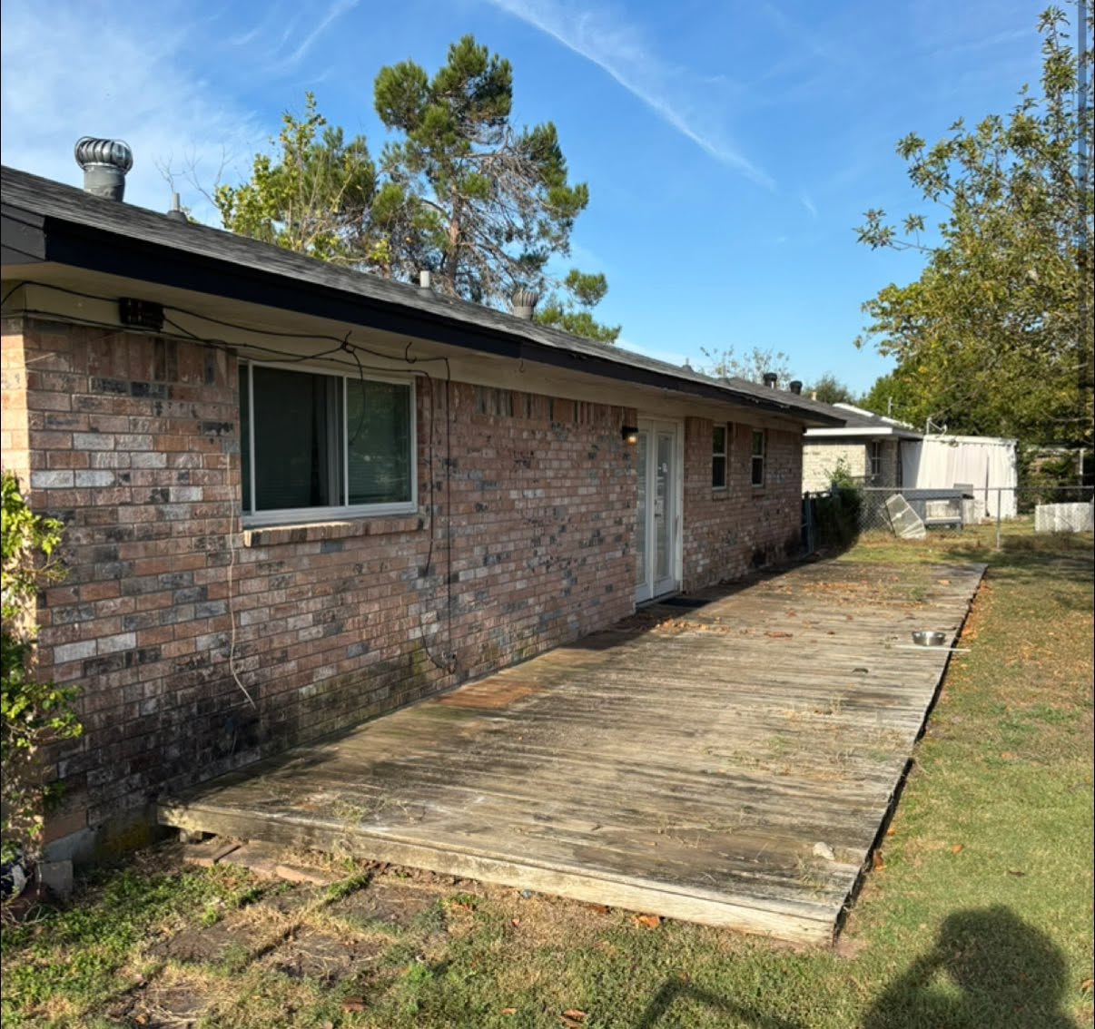 Patio deck before cover and rebuild