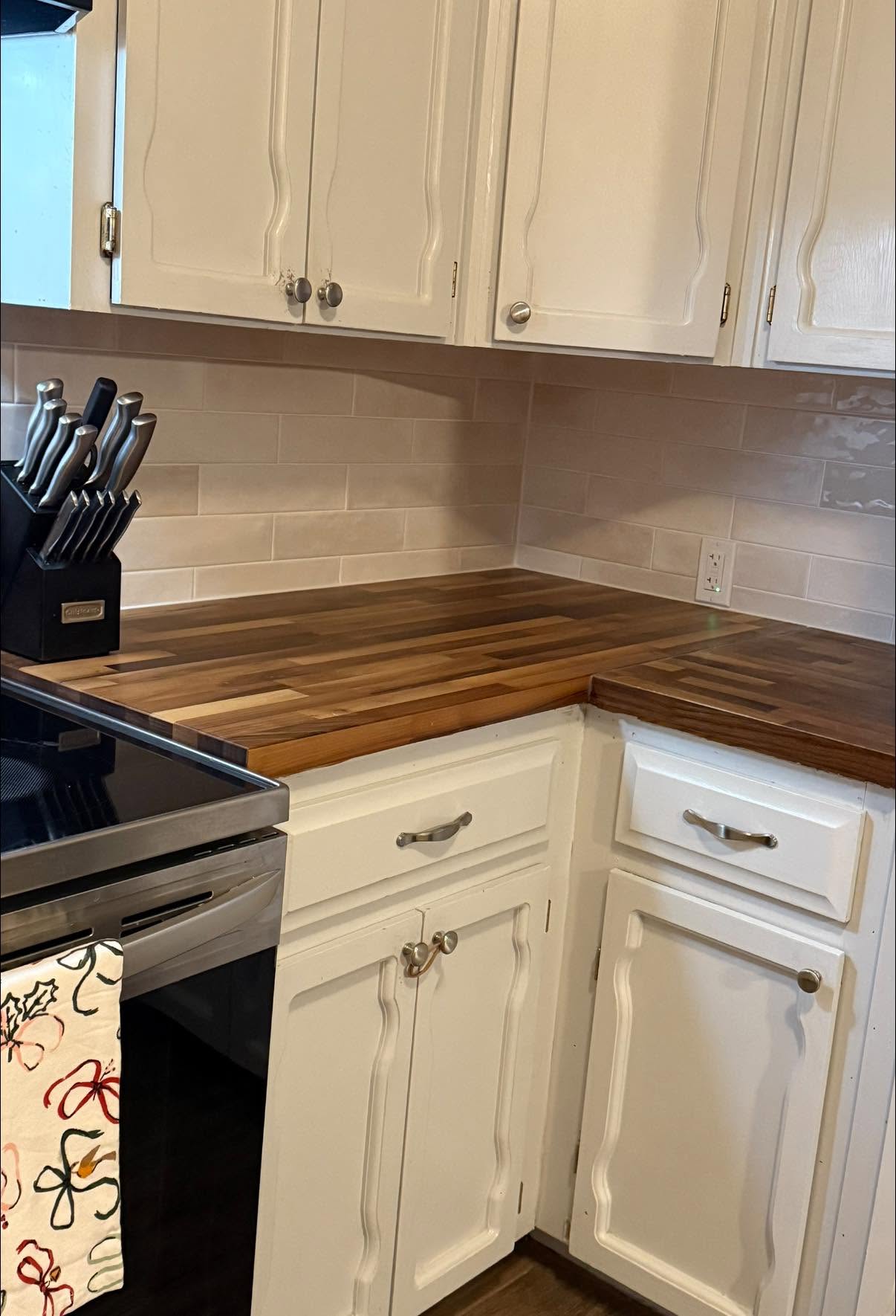 Kitchen after backsplash and counter work