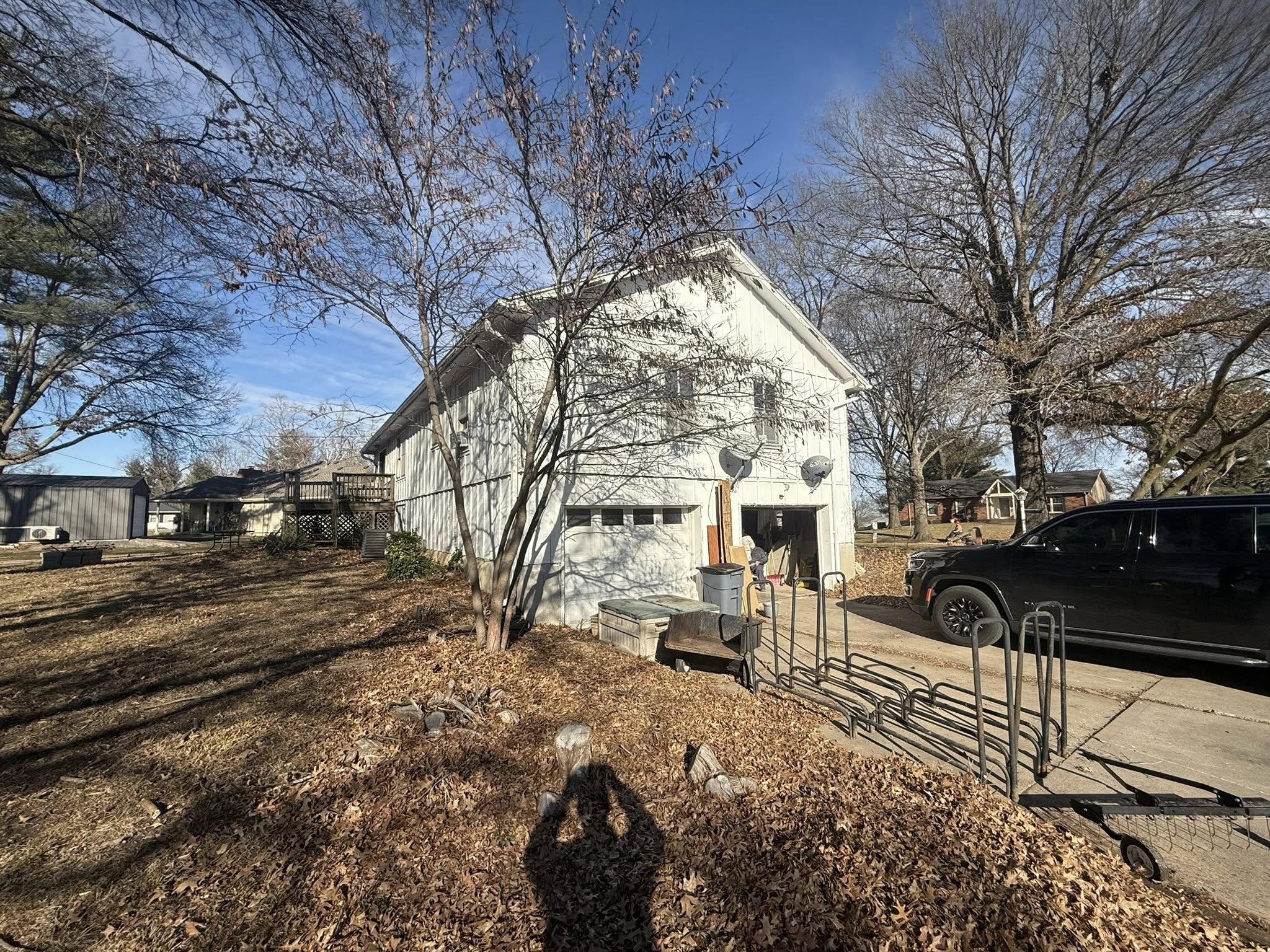 Garage exterior before Cortes updates